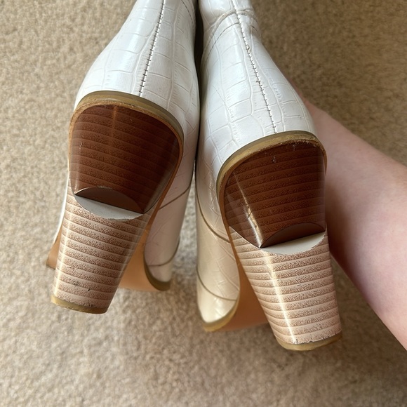 White Croc High Knee Cowboy Boots! Size 10 (42) - Picture 6 of 7